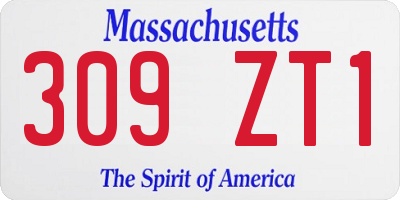 MA license plate 309ZT1
