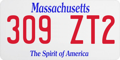 MA license plate 309ZT2