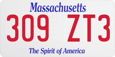 MA license plate 309ZT3