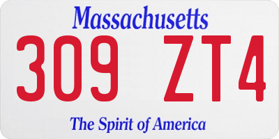 MA license plate 309ZT4