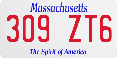 MA license plate 309ZT6