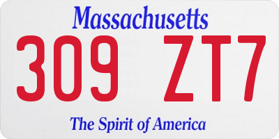 MA license plate 309ZT7