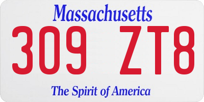 MA license plate 309ZT8