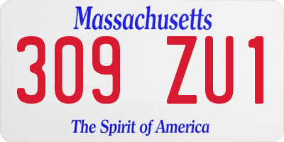 MA license plate 309ZU1