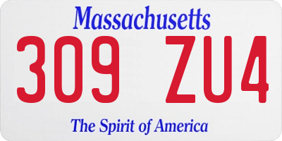 MA license plate 309ZU4