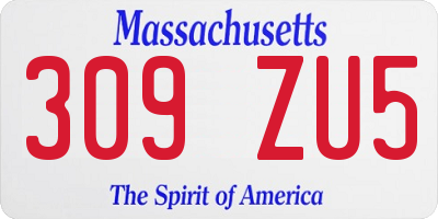 MA license plate 309ZU5
