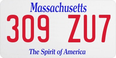 MA license plate 309ZU7