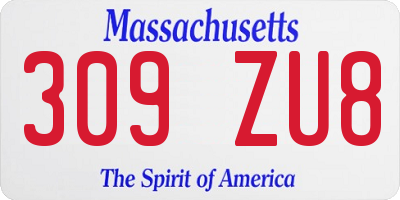 MA license plate 309ZU8
