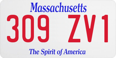 MA license plate 309ZV1