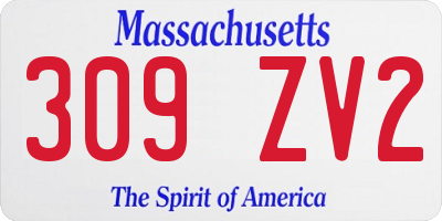 MA license plate 309ZV2