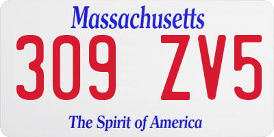MA license plate 309ZV5