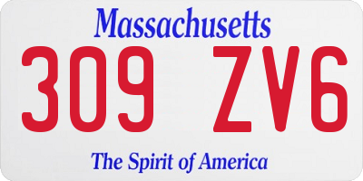 MA license plate 309ZV6