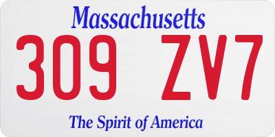 MA license plate 309ZV7