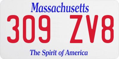 MA license plate 309ZV8