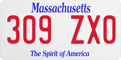 MA license plate 309ZX0