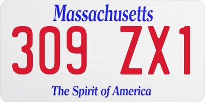 MA license plate 309ZX1
