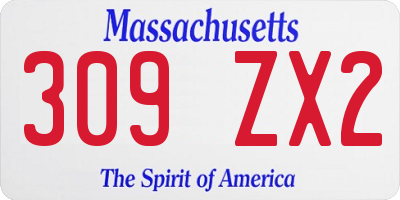 MA license plate 309ZX2