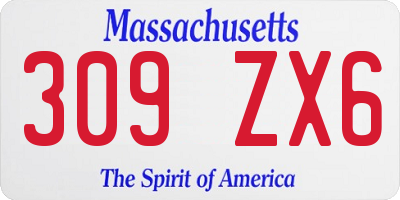 MA license plate 309ZX6