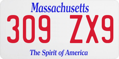 MA license plate 309ZX9