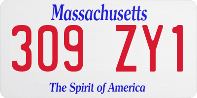 MA license plate 309ZY1