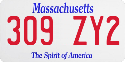 MA license plate 309ZY2