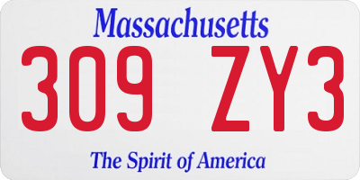 MA license plate 309ZY3