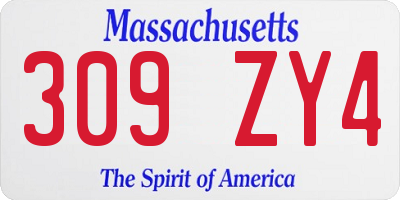 MA license plate 309ZY4