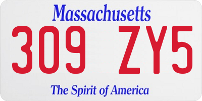 MA license plate 309ZY5