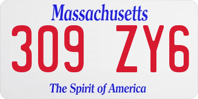 MA license plate 309ZY6
