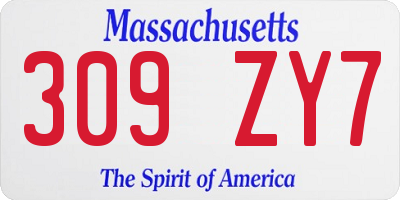 MA license plate 309ZY7