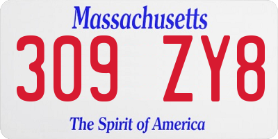 MA license plate 309ZY8