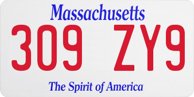 MA license plate 309ZY9