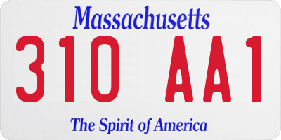 MA license plate 310AA1