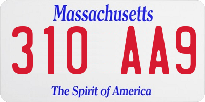 MA license plate 310AA9
