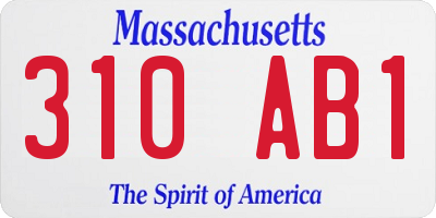 MA license plate 310AB1