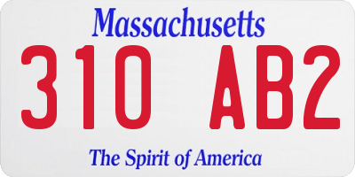 MA license plate 310AB2