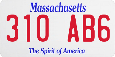 MA license plate 310AB6