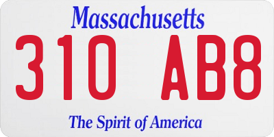 MA license plate 310AB8