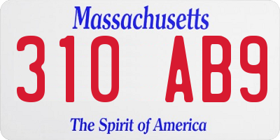 MA license plate 310AB9