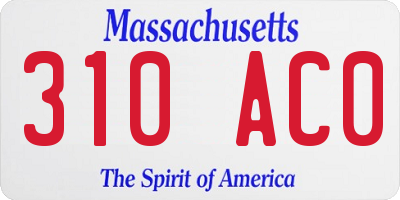 MA license plate 310AC0