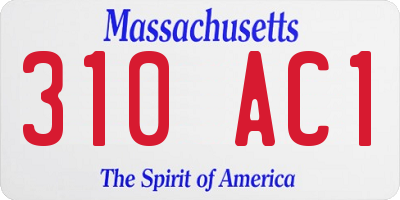 MA license plate 310AC1