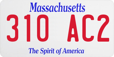 MA license plate 310AC2