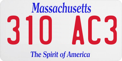 MA license plate 310AC3