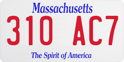 MA license plate 310AC7