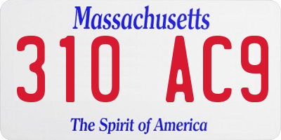 MA license plate 310AC9