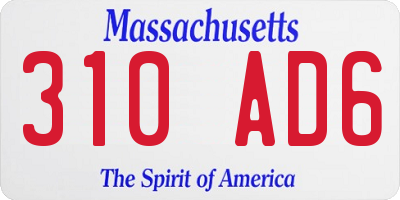MA license plate 310AD6