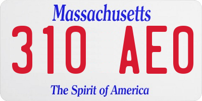 MA license plate 310AE0