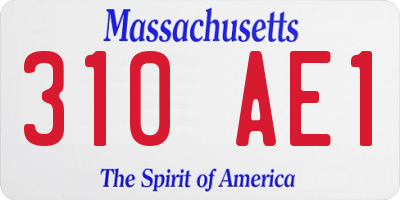 MA license plate 310AE1