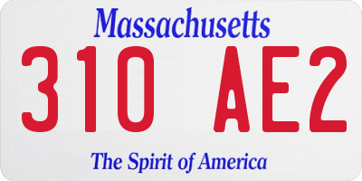 MA license plate 310AE2