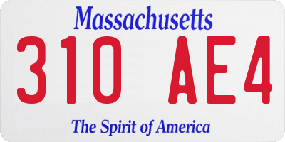MA license plate 310AE4